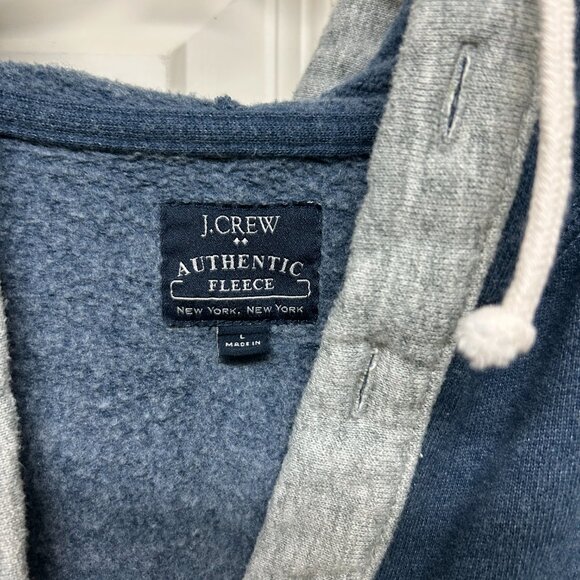 J. Crew Authentic Fleece Hoodie Sweatshirt L - Mint! - Picture 3 of 5